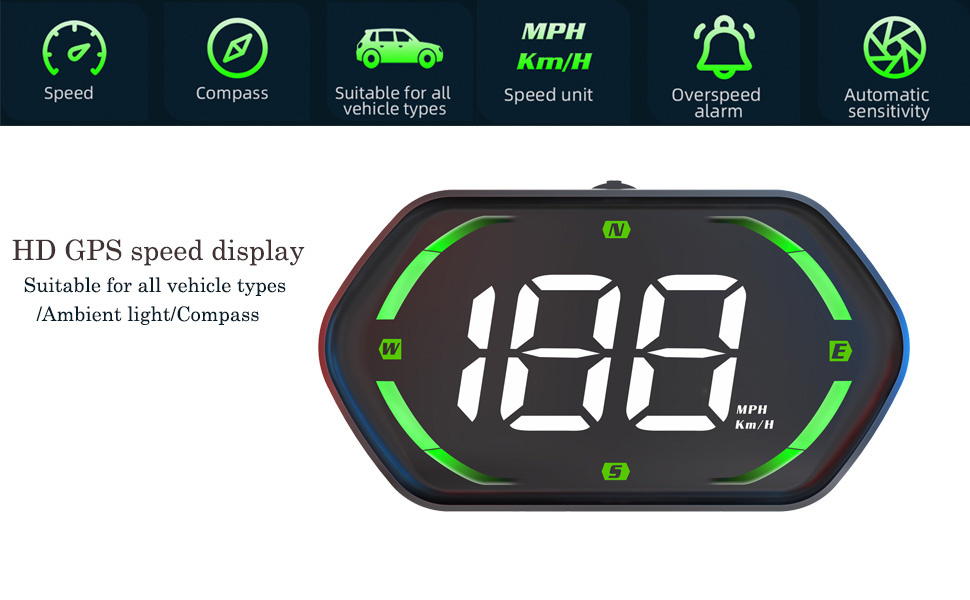 Car HUD speedometer gps Speedometer mph speedometer hud heads-up display