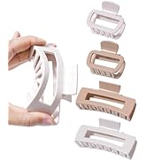 HOKEMP 4 Pack Silicone Claw Clips for Women - Flexible Non-Slip Claw Clips for Thin Thick Hair So...