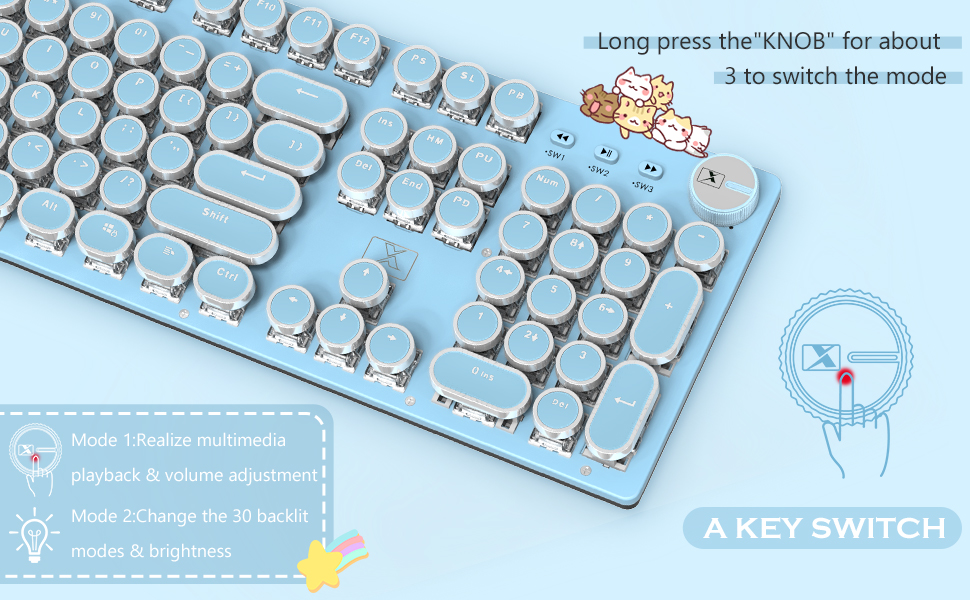 104-Key USB Wired Anti-ghosting Metal Panel Keyboard with Programmable Buttons for Windows