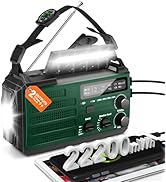 Hand Crank Emergency Radio, 6000mAh/22200mWh Solar AM FM NOAA Weather Alert Radio, 3-Mode Flashli...
