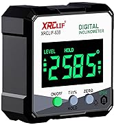 Digital Angle Gauge Meter, XRCLIF Magnetic Base Level Box Angle Finder Protractor Bevel Gage Incl...