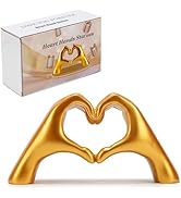 FANTESTICRYAN Medium Heart Hands Statues Gold Hand Love Sculpture Decorative Home Decor Ornaments...