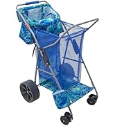 Tommy Bahama Wonder Wheeler Deluxe Folding Beach Cart, Portable Caddy for Towels and Beach Access...