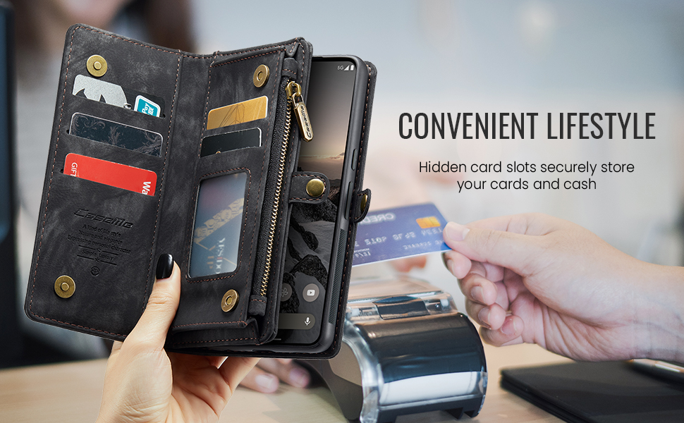 Google Pixel 10 Pro XL Wallet Case for Women Men with Card Holder Shockproof Protective Cover