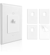 4 Pack Self-adhesive Light Switch Guard, Metal No Nail Stopper for White Light Switch Cover Plate...