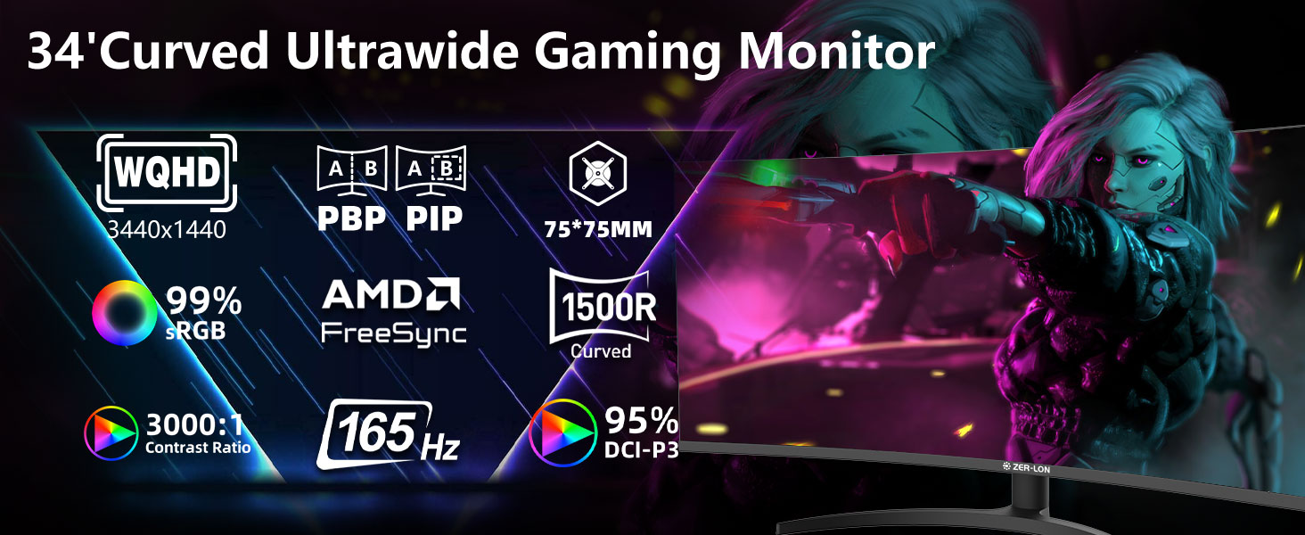 34'Curved Ultrawide Gaming Monitor