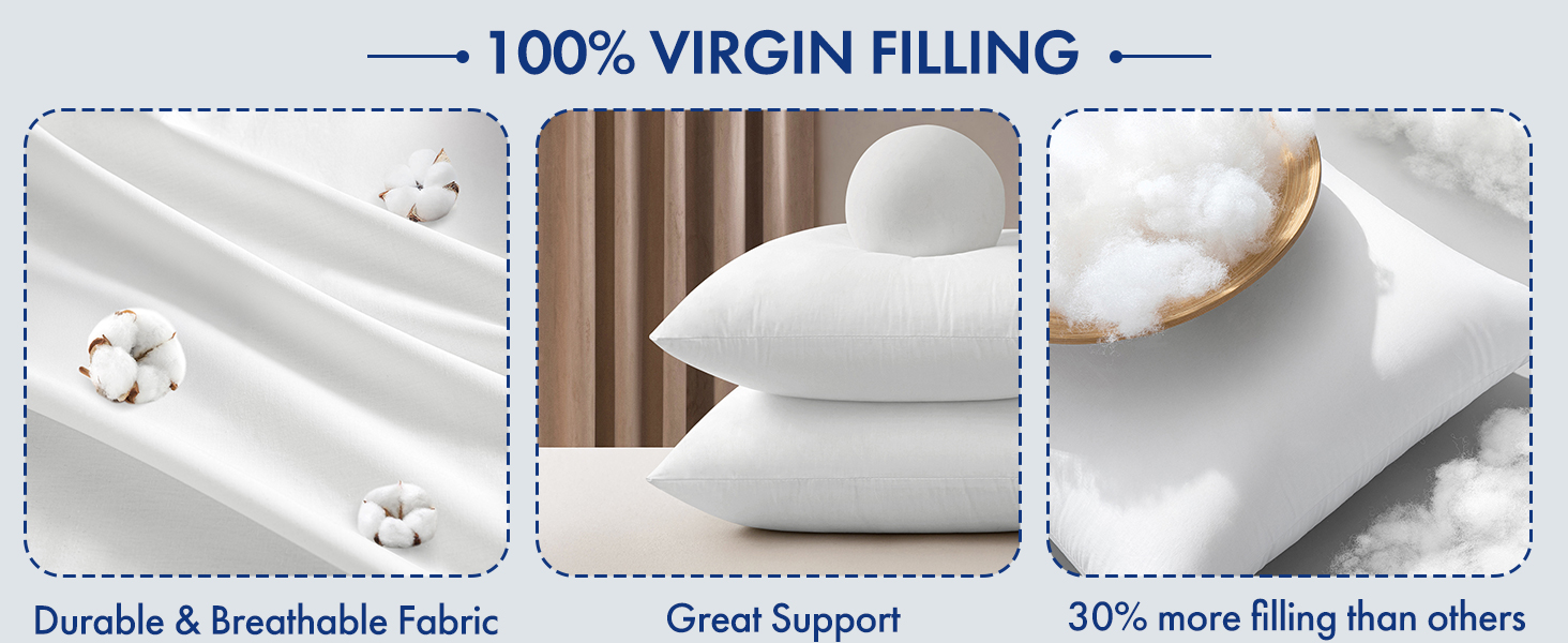 MIULEE Pillow Inserts,100% Virgin Microfiber with Cotton Cover Throw Pillows for Couch Sofa and Bed