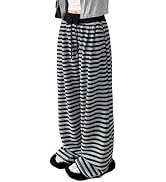 Wide Leg Lounge Pants Women Teen Girls Y2k Grunge Emo Pants 2000s Streetwear Baggy Drawstring Hig...