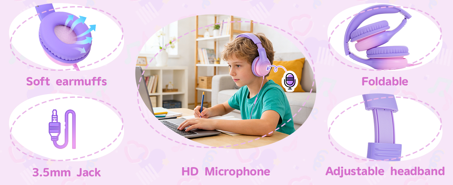 Portable kids headphones