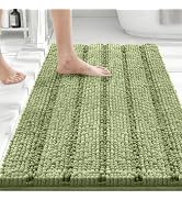 Bcoimo 30"×20" Chenille Bath Mat – Non-Slip with Backing Bath Rug Ultra-Absorbent and Machine Was...