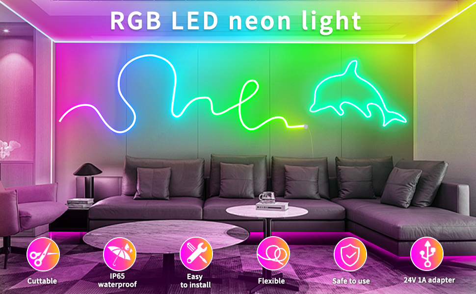 Led neon strip light 100ft
