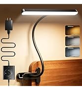 Glocusent 7W Horizontal Clip on Light, 57 LED Eye Caring Reading Light, 5 Brightness &amp; 3 Colors w...