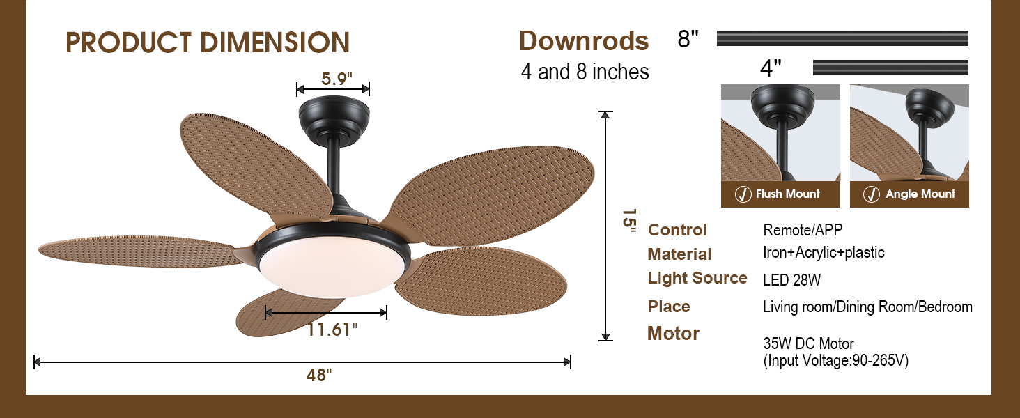 tropical ceiling fan