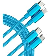USB C to USB C Cable 60W Fast Charging [2 Pack ], for CarPlay, Durable Braided USB Type C iPhone ...