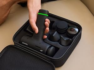Sequential images showing hands opening and handling a black protective case with molded compartments and cushioning.