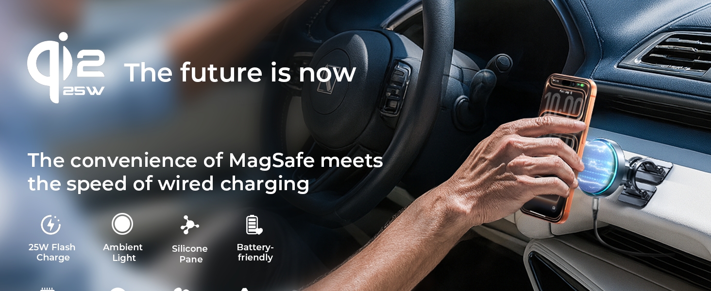 Qi2.2 magsafe car mount charger