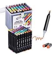 NATRUTH 48 Colors Markers Dual Brush Pens Marker Double Tipped Sketch Art Drawing Markers For Art...
