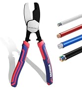 WORKPRO 8 Inch Cable Cutter with Twin Cutting Edge, Heavy Duty Wire Cutters with Anti-Slip Bevele...