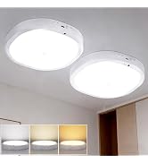 KNHUOS 2 Packs Motion Sensor Closet Light with Remote | Wireless LED Ceiling Light with 10000mAh ...
