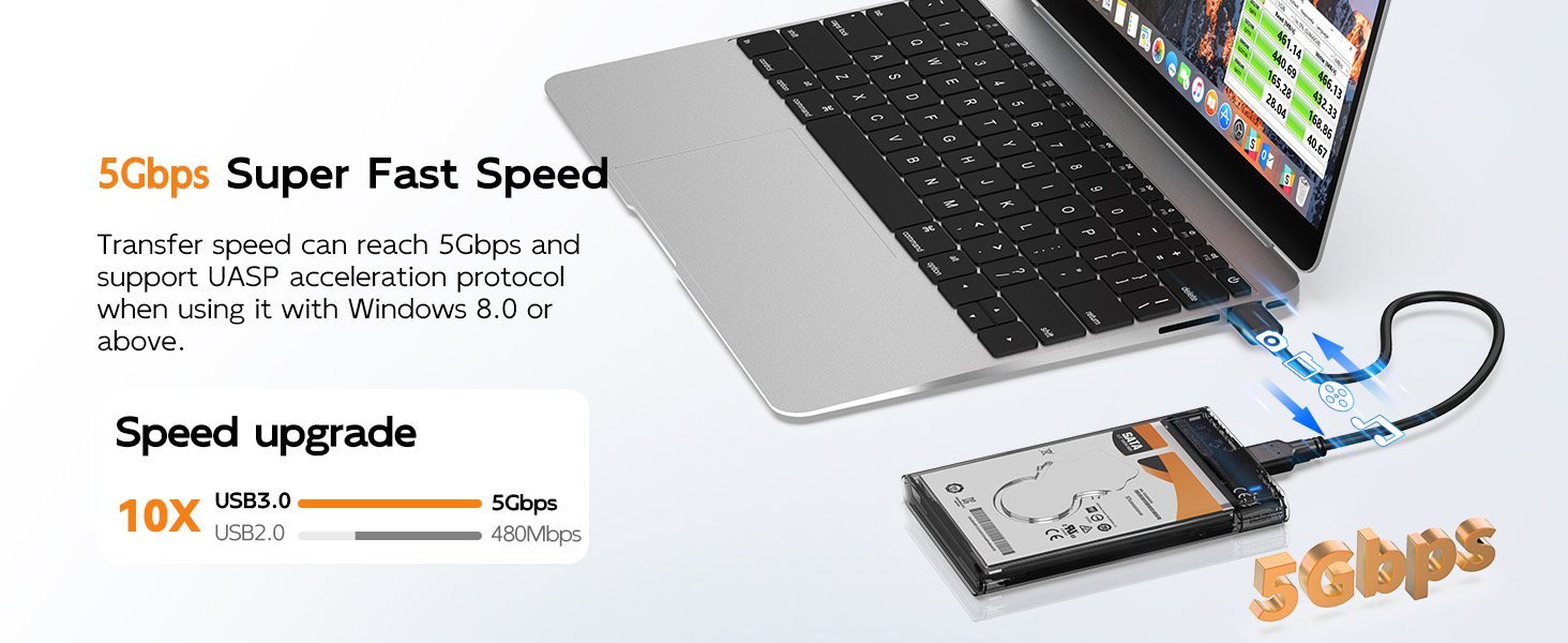 2.5&amp;#34; External Hard Drive Enclousre SSD HDD Typc-C PC laptop Xbox macbook data transfer storage
