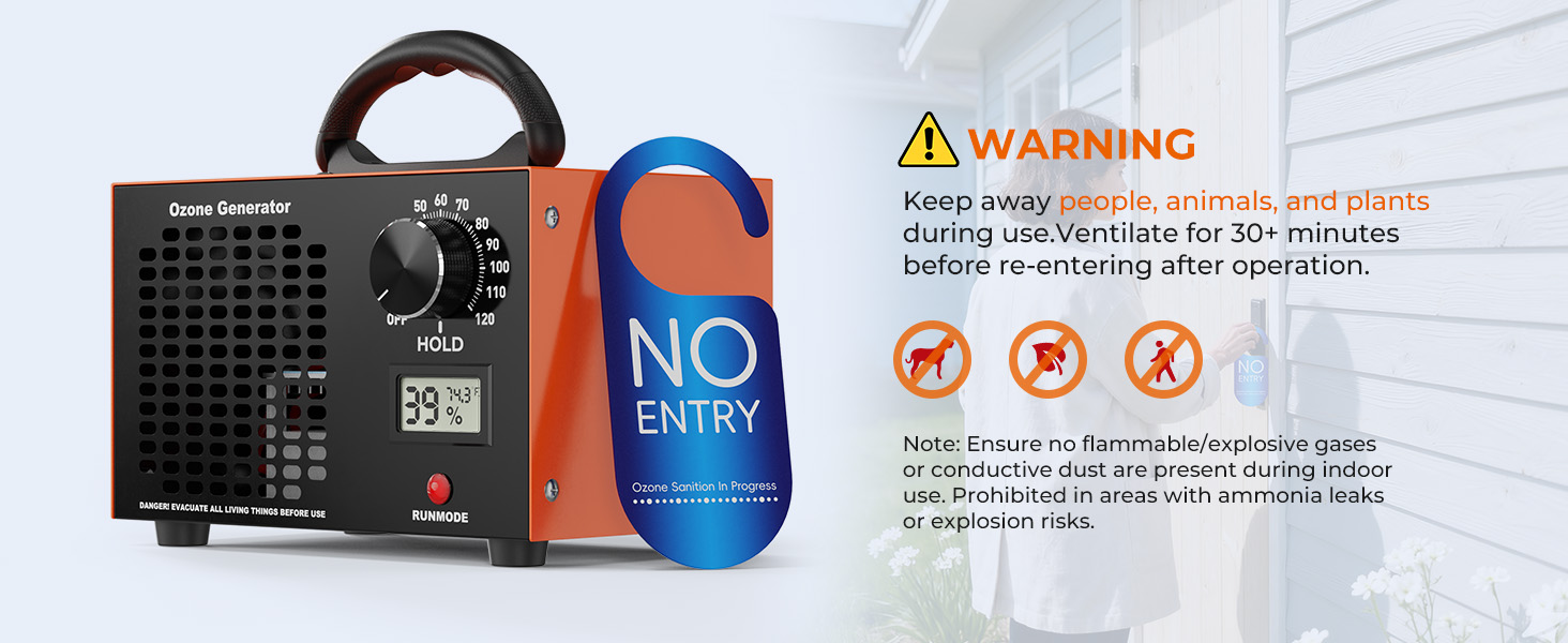 Ozone Generator 160000mg/H with Temp/Humidity Display