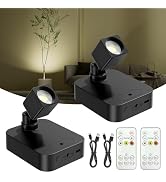 Haigvel Spotlights Indoor with Remote,4000mAh Rechargeable Picture Lights,Wireless LED Accent Upl...