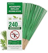 NomoBuzz Mosquito Repellent Incense Sticks - 240 Count, Plant-Based Bug Control with Citronella, ...