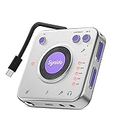 Synido Portable Guitar Audio Interface, 24-bit/96kHZ Audio Adapter with USB-C, Inst./Headphone Po...