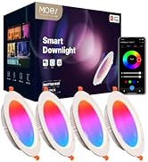 MOES Smart Matter Recessed Lighting 6 Inch 13W, 2.4GHz WiFi, Work with Apple Homekit/Google Home/...