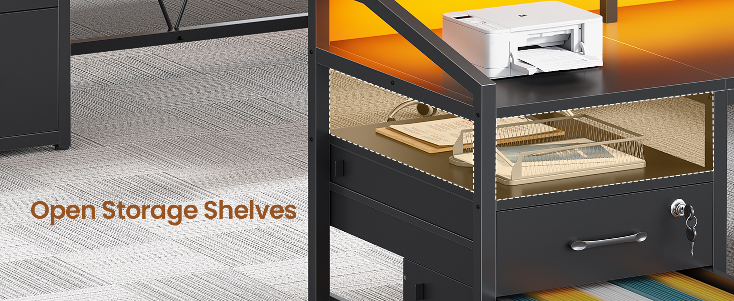 desk with shelves