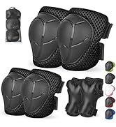 Banzk Kids/Youth Knee Pads and Elbow Pads Set with Wrist Guard 3 in 1 Kids Protective Gear Set fo...