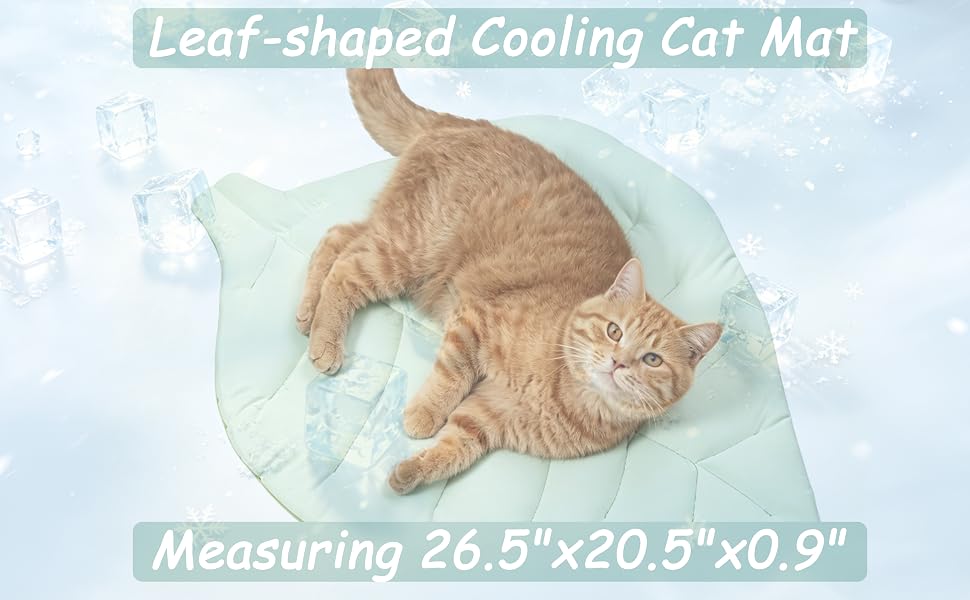 Nimorio Cat Cooling Mat Cat Leaf Bed Mat Comfortable Soft Fabric Breathable Cozy for All Seasons
