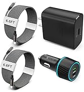 S23 S22 Ultra Charger Type C Kit, SCRUAK 45W PPS Super Fast USB-C Wall/Car Charger for Samsung Ga...
