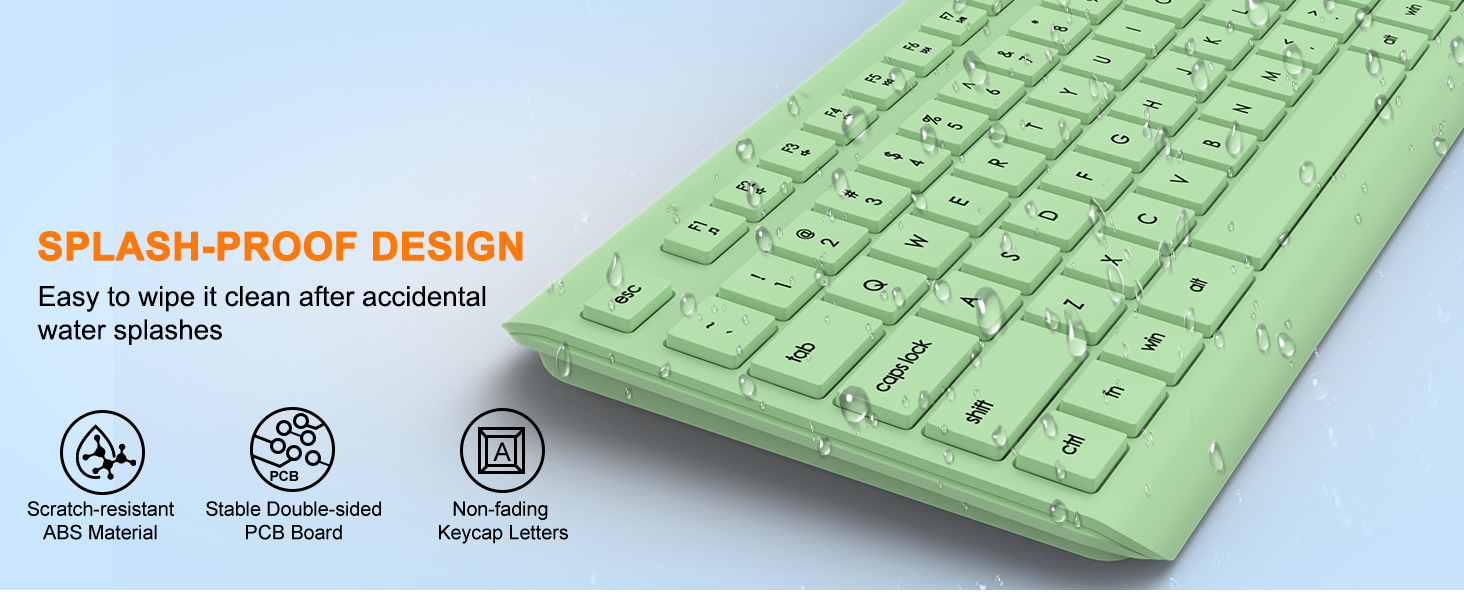 Wireless Keyboard and Mouse Combo, Full Size Silent Ergonomic Keyboard Mouse