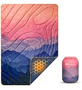 Gonex Camping Blanket with Aero-Warmth Tech Layer, Puffy Printed Packable Blanket Ultralight &amp; Wa...