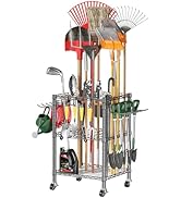 Roxibelt T1 Garden Tool Organizer(with Lockable Wheels) Heavy Duty Garage Tool Storage for Yard,S...