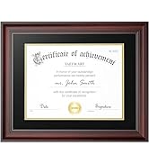 Yaetm 8.5x11 Diploma Frame | Certificate Frame with Tempered Glass, Display 8.5 x 11 with Black O...