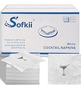 Sofkii 400 Count Celebrate Cocktail Napkins, 4.5x4.5 Inch 2-Ply Disposable Paper Napkins, Bulk Be...