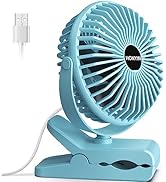 HONYIN USB Clip on Fan, 720° Rotation Small Desk &amp; Clip Fan, Personal Cooling Fan with Sturdy Cla...