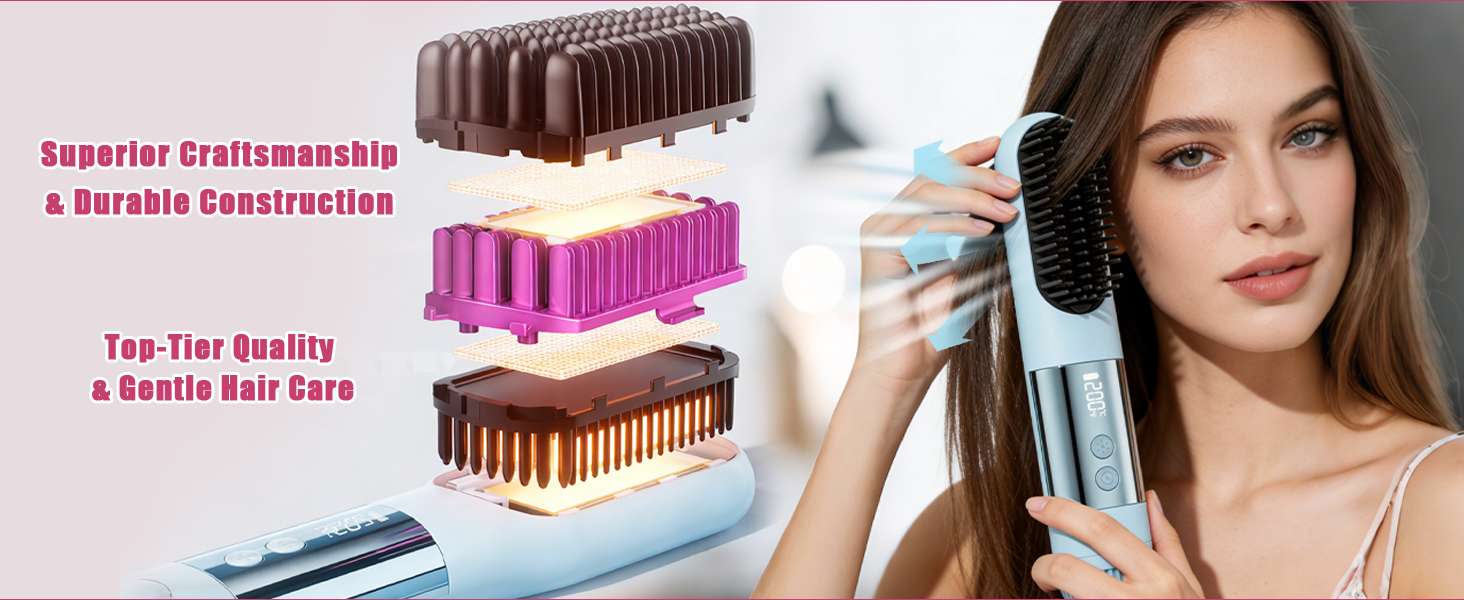 Cordless Hair Straightener Brush