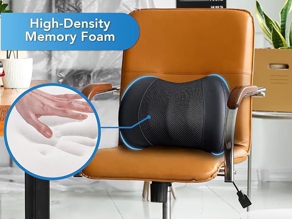  Premium car lumbar support pillow is durable. high-densitymemory foam