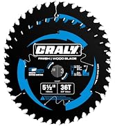 CRALY 5-1/2 Inch 36 Teeth Fine Finish Wood Cutting Circular Saw Blade, 5/8 Inch Arbor, Carbide Ti...