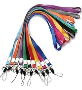 YOUOWO 10 PCS Lanyard Neck Office Lanyards for id badges holder 10 Colors Cruise lanyard for ID c...
