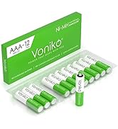 Voniko Rechargeable AAA NiMH Enecycle Triple A Batteries 12 Pack – Ultra Long Lasting, 850mAh, Re...