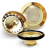 3 Pieces Gold Sink Drain Strainer Stopper, Liubeili Kitchen Stainless Steel Sink Strainer Garbage...