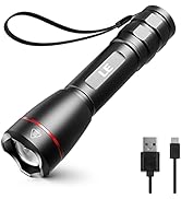 LED Rechargeable Flashlight, LP3000 High Lumen Super Bright, 1000 Lumen Zoomable Tactical Flashli...