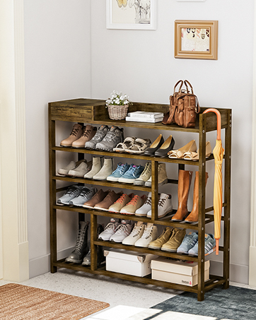 Brown shoe rack