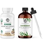 NaturoBliss 100% Pure Eucalyptus Essential Oil Therapeutic Grade and Ashwagandha Supplements 2025...