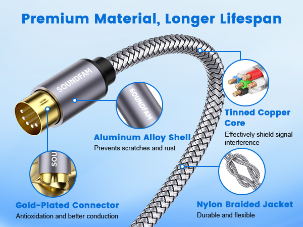 MIDI cable male to male