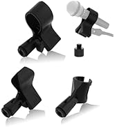Lifexciting 3pcs Adjustable Microphone Clips for Mic Stand with 3/8 inch to 1/4 inch Adapter, Uni...